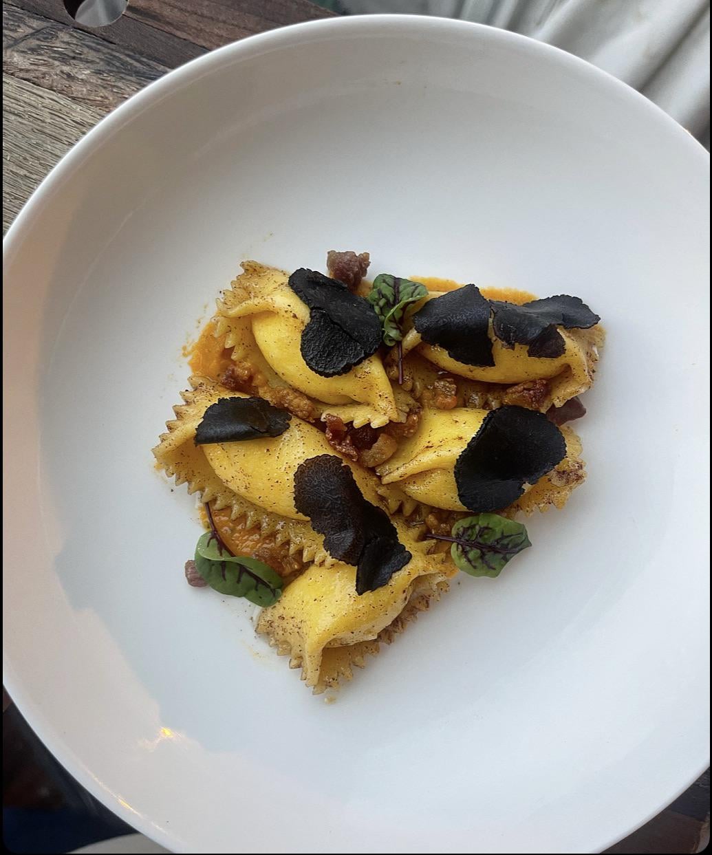 brown butter agnolotti • smoked butternut squash • guanciale • shaved