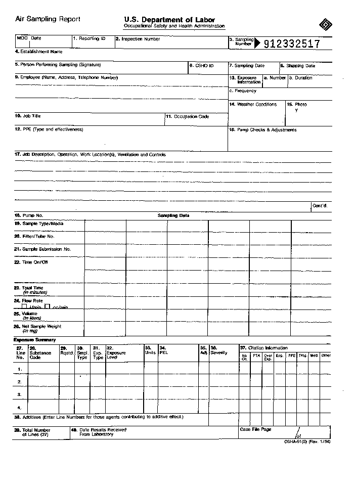 DOSH P&P AIR SAMPLING REPORT