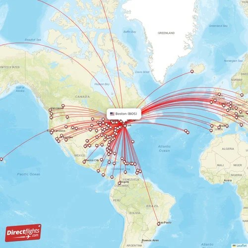 Direct flights from Boston 138 destinations BOS, USA