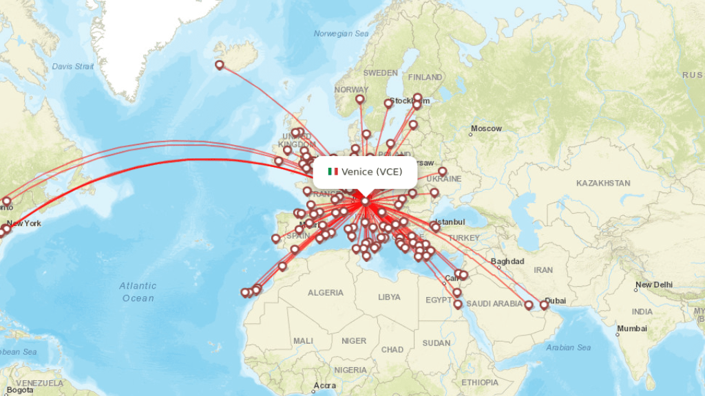Find the cheapest direct flight to Venice