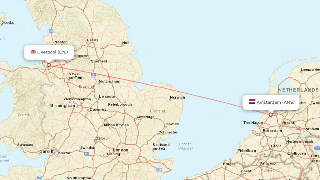 Find all direct flights to the airport of Liverpool