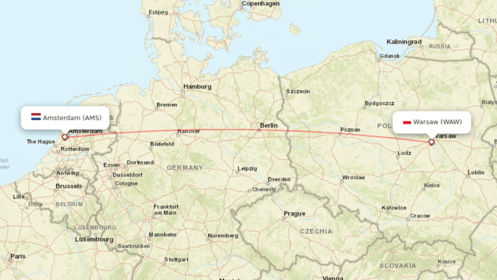 Find all direct flights to Warsaw, Poland