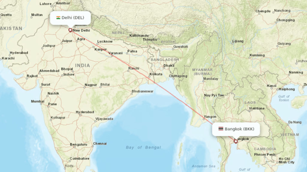 Find all direct flights to Bangkok, Thailand