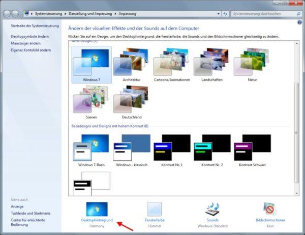 Windows 7 Hintergrundbild entfernen