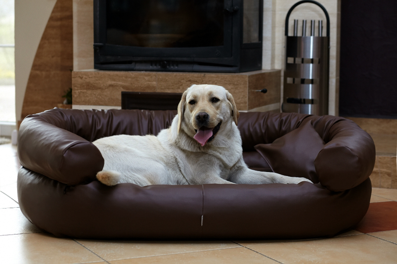 tierlando® JEFFREY Hundebett Hundesofa Kunstleder Velours S M L XL XXL