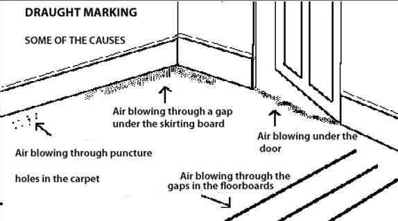 Draught marks on Carpet Filtration Soils DirtMaster