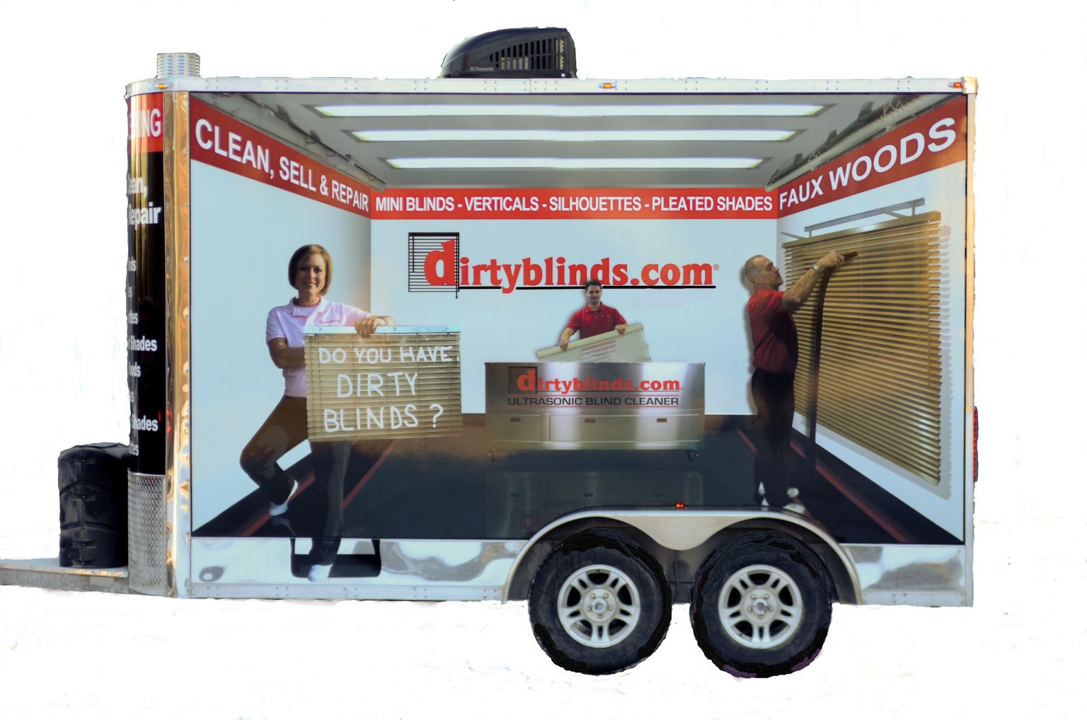 TurnKey Ultrasonic Blind Cleaning Trailers Dirty Blinds