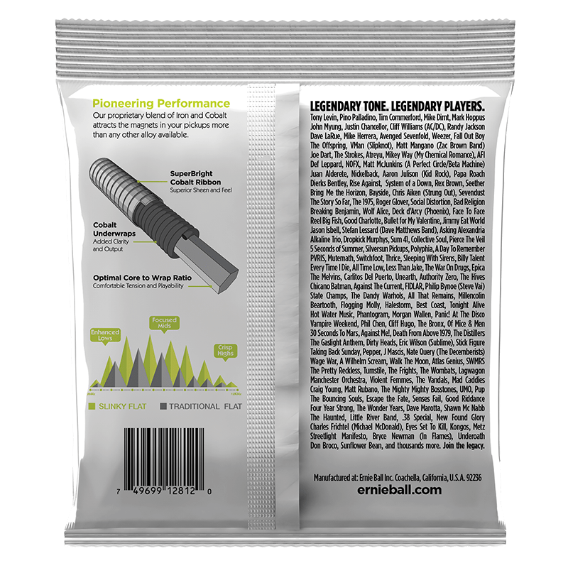 Ernie Ball 2812 Cobalt Flatwound Bass Regular Slinky Dirty Riffs