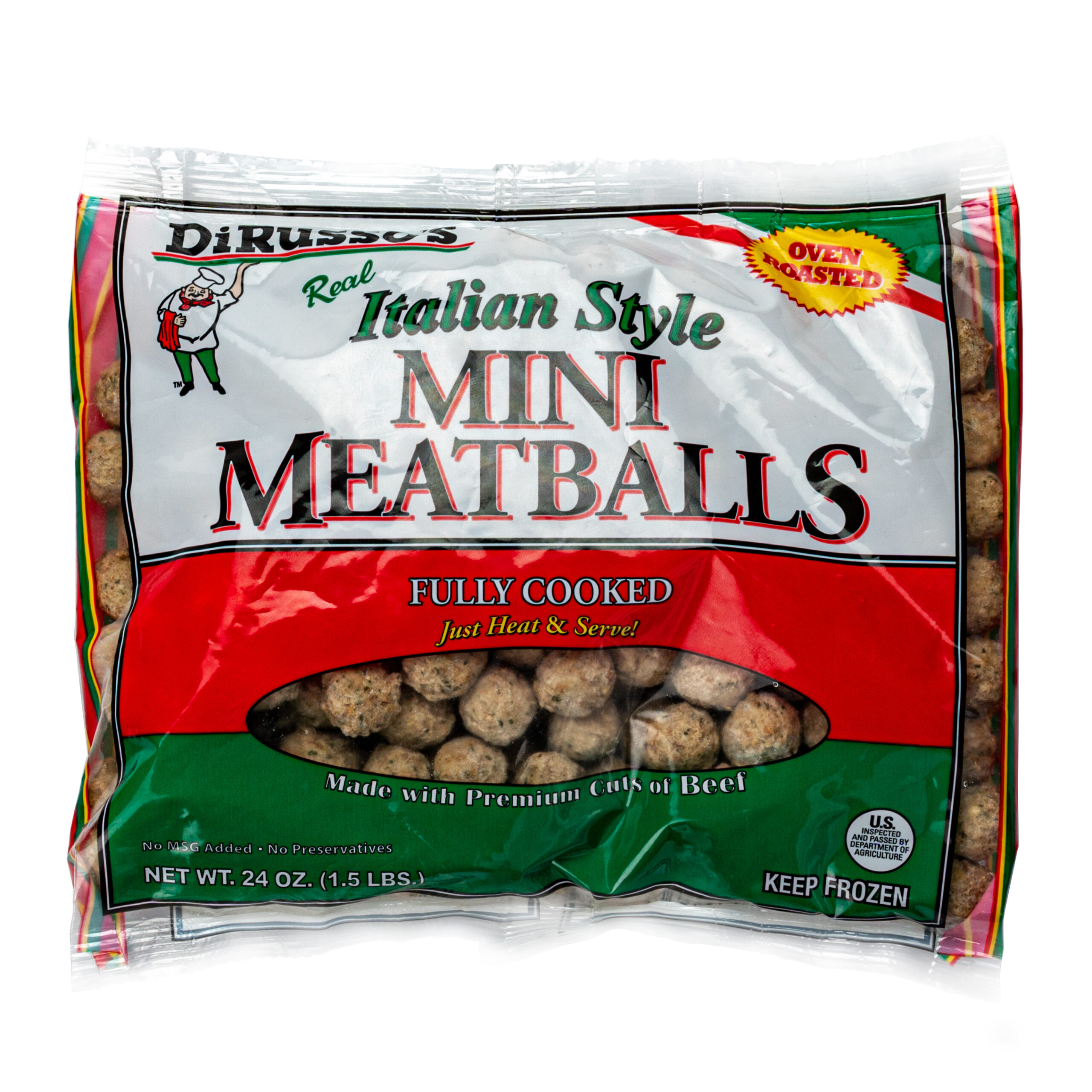 Beef Mini Meatballs 1.5 lb. (Fully Cooked) DiRusso's