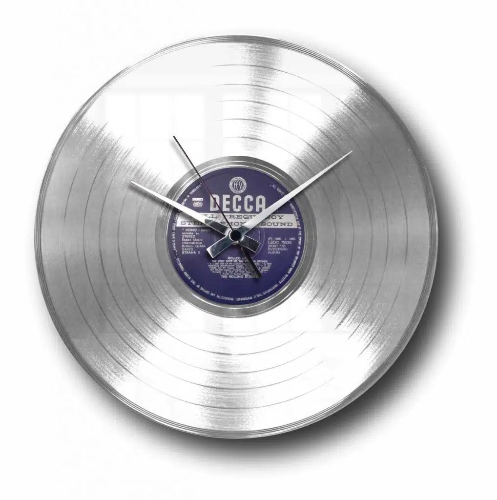SILVER VINYL RECORD CLOCK