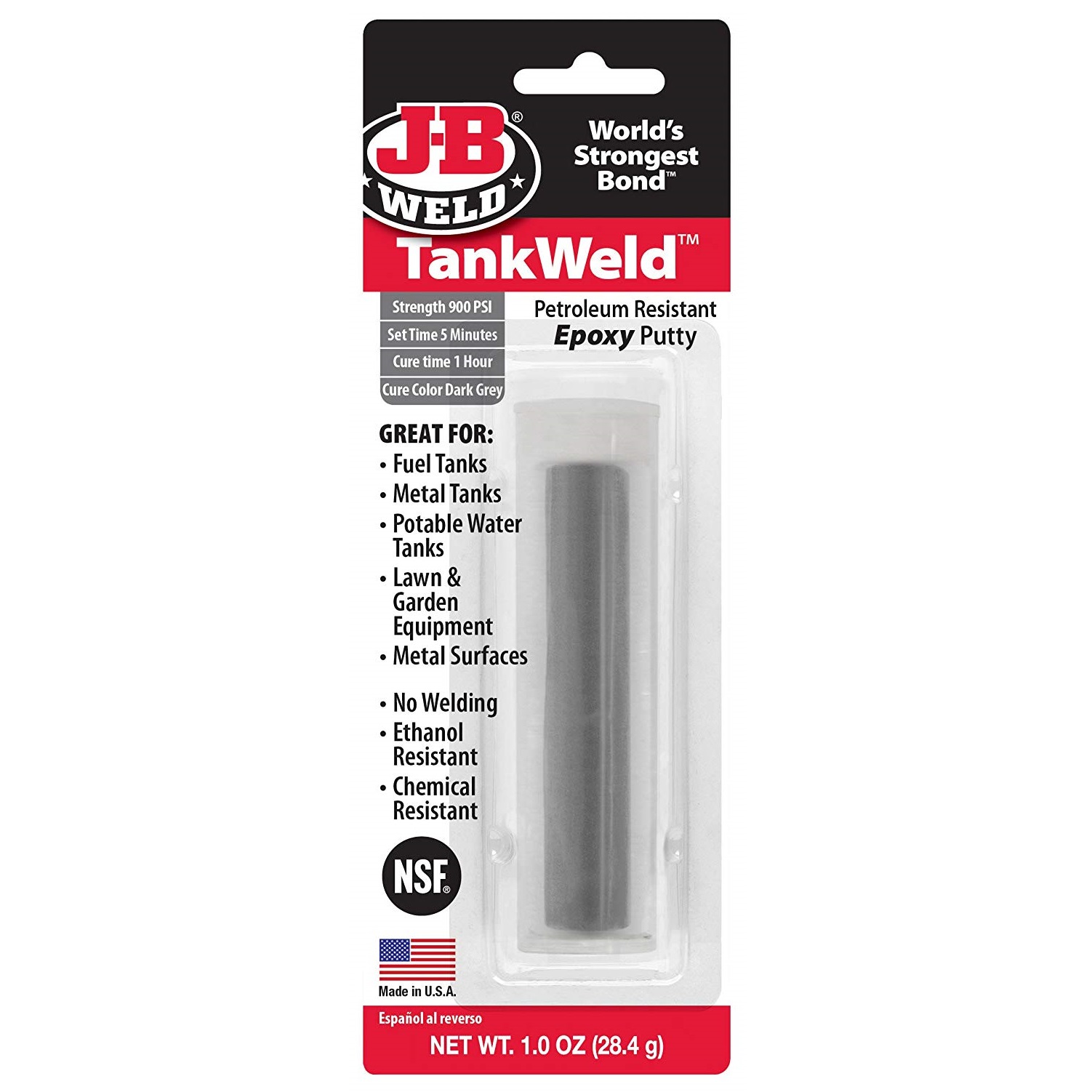 JB Weld 8217 TankWeld Petroleum Resistant Epoxy Putty Stick Epoxy