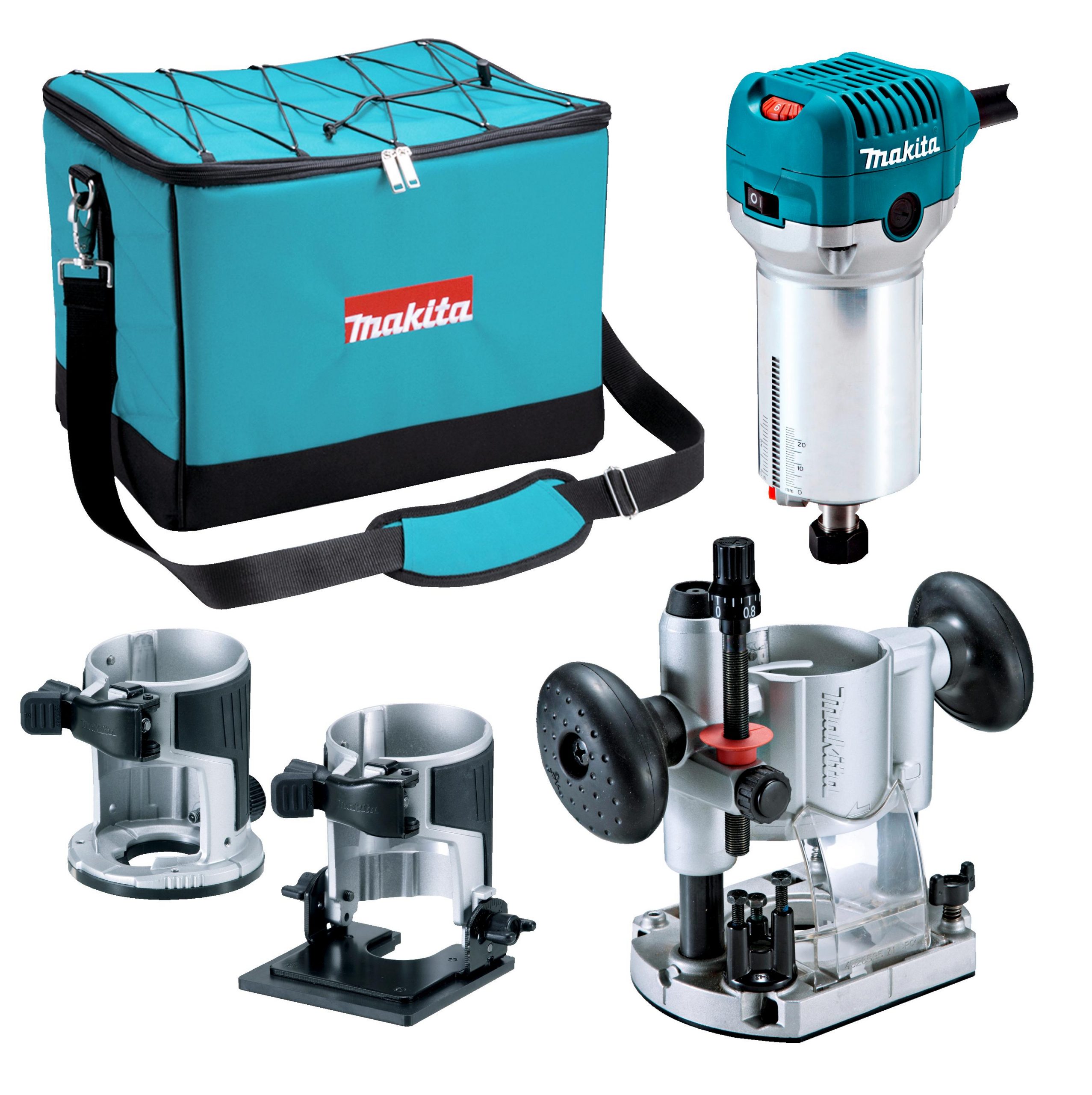 Makita RT0700CX2 710W 1/4" Plunge Router Trimmer with Routing Base Kit