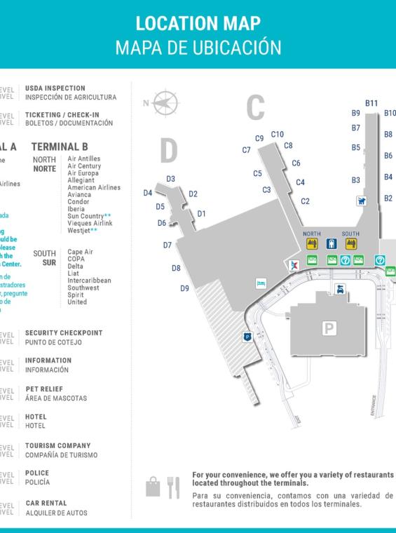 San Juan Airport Terminal Map San Juan Airport Terminal Map Map Of The World