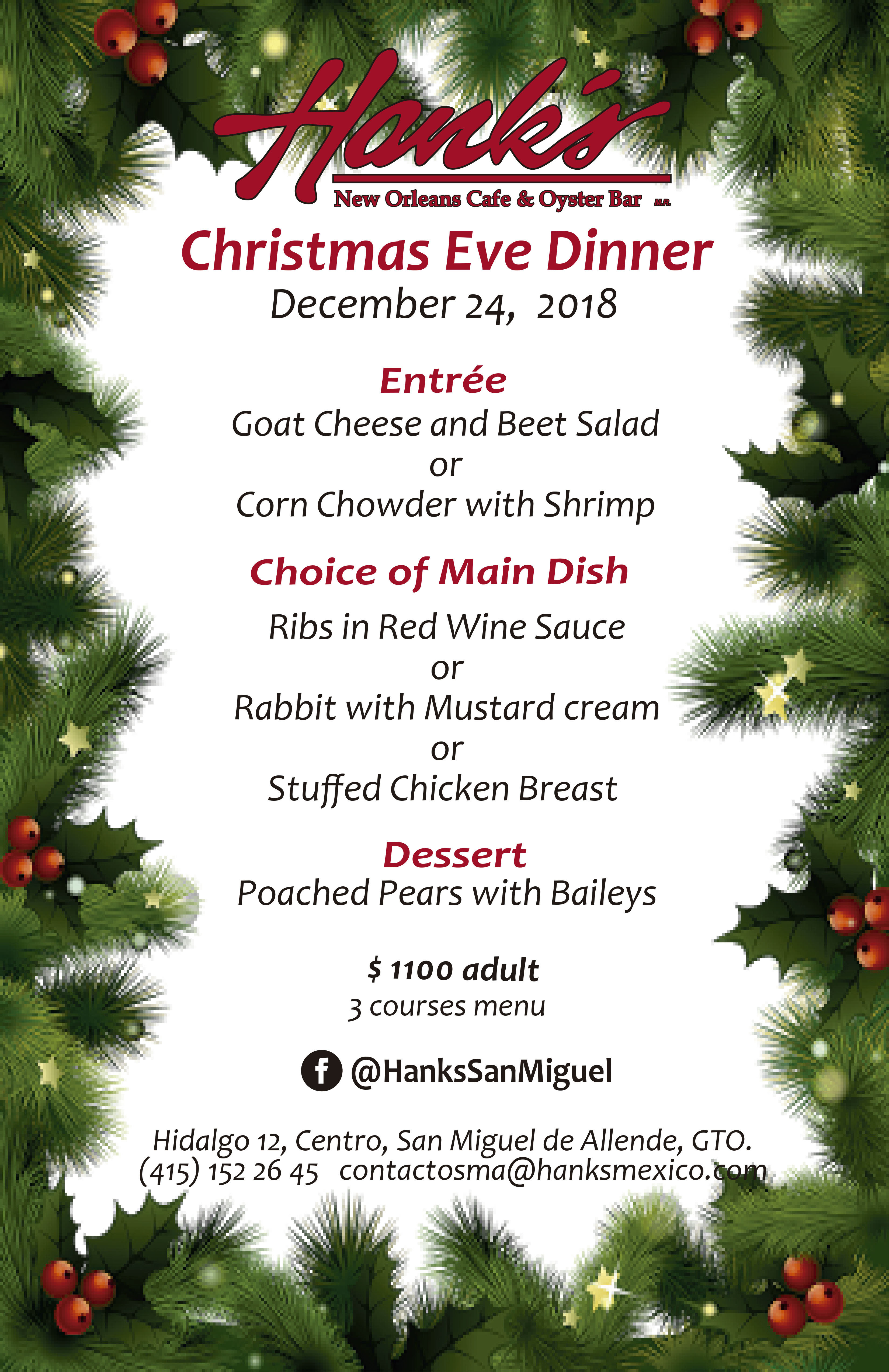 Cena de Noche Buena / Christmas Eve Dinner Hank’s Discover San