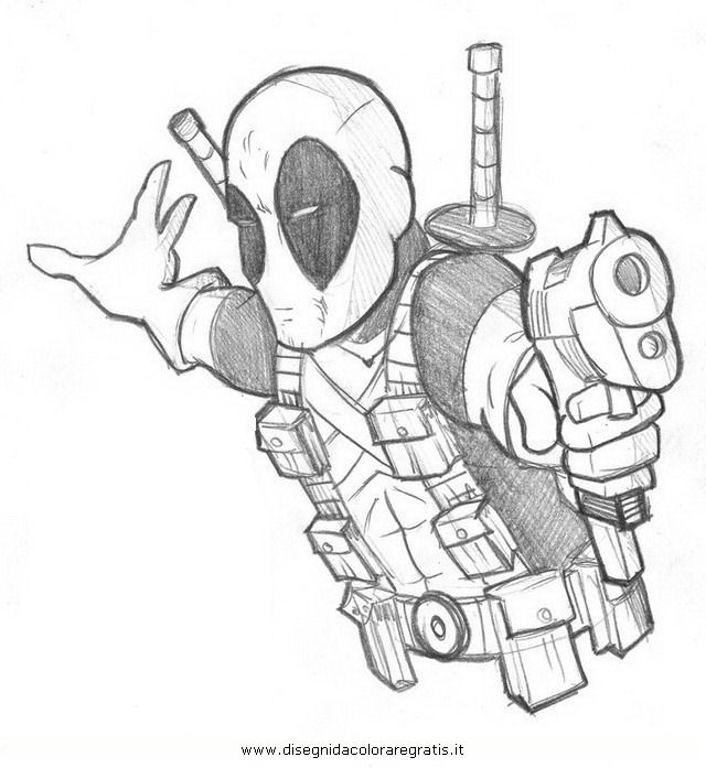 Disegno deadpool6 personaggio cartone animato da colorare