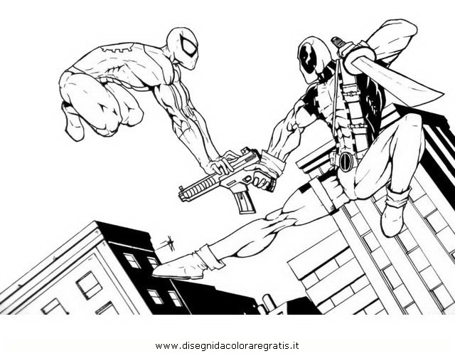 Disegno deadpool9 personaggio cartone animato da colorare