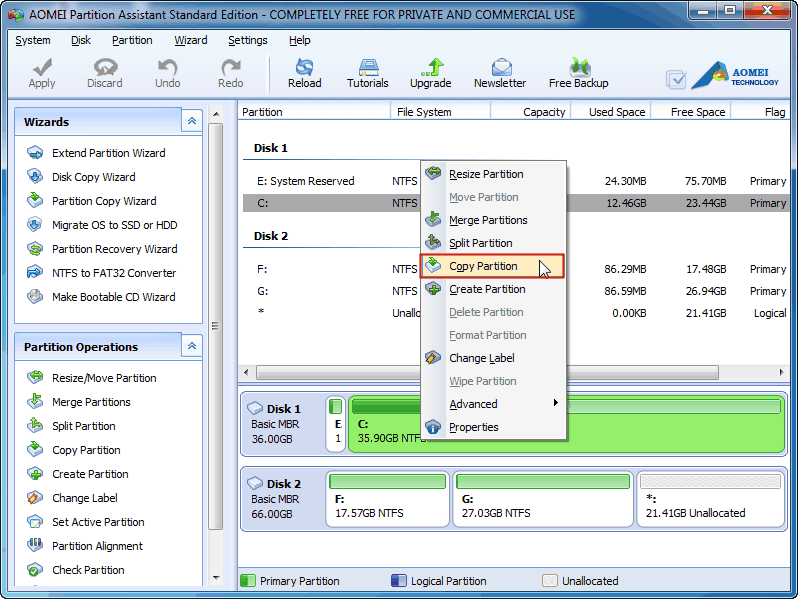 HDD to SSD Cloning Freeware AOMEI Partition Assistant and AOMEI Backupper