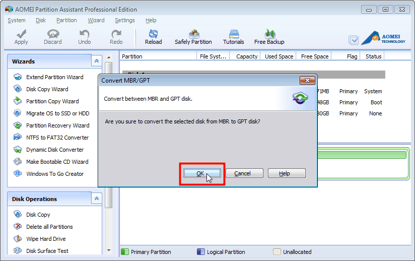 The Simplest Way to Convert MBR Partition Table to GPT