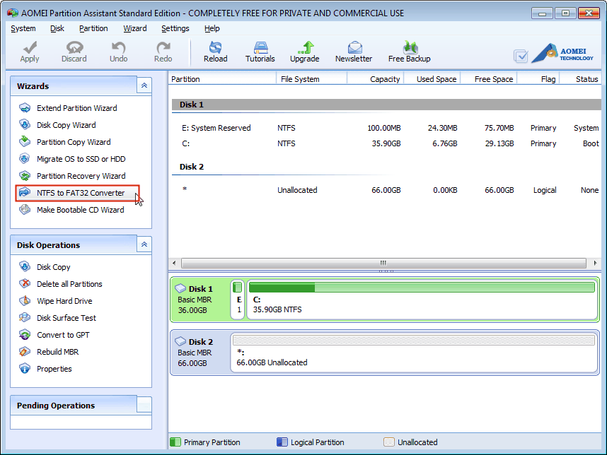 Mutual Conversion between FAT32 and NTFS with Powerful Utili