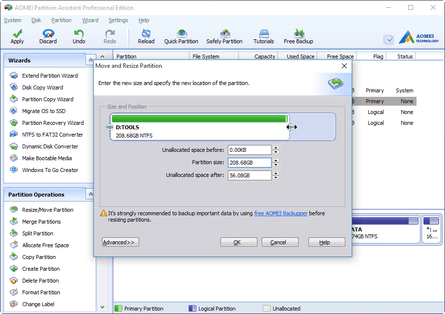 Shrink Volume with Unmovable Files at the End of the Volume