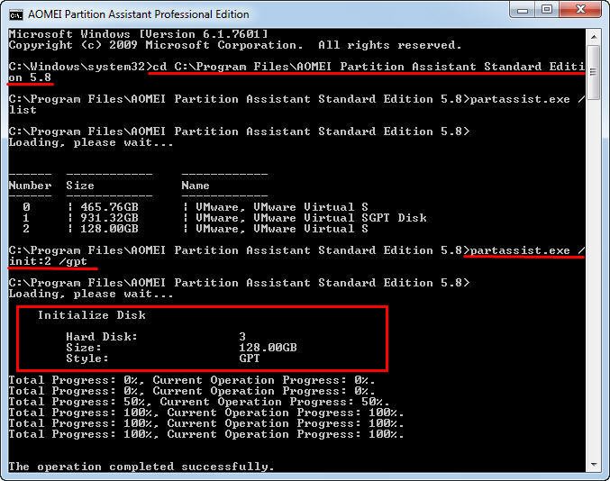 Using Diskpart to Initialize Disk into MBR/GPT Format