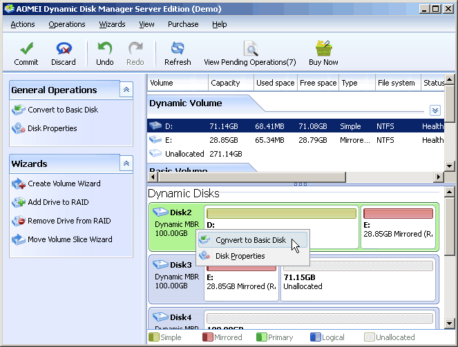 How to Convert Dynamic Disk with Mirrored Volume Back to Basic Disk