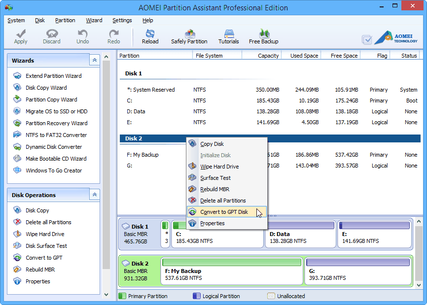 3 Ways to Change a Disk from Master Boot Record into GUID Partition Table