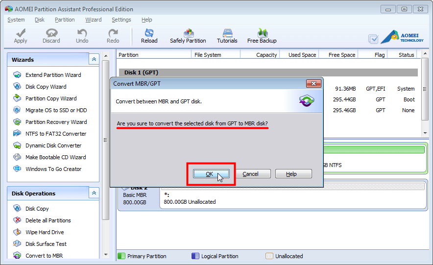 How To Convert Guid Partition Table (GPT) To Master Boot Record (MBR)?