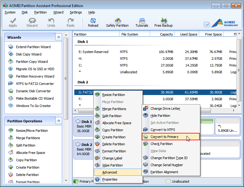 Convert Dynamic Disk to Basic