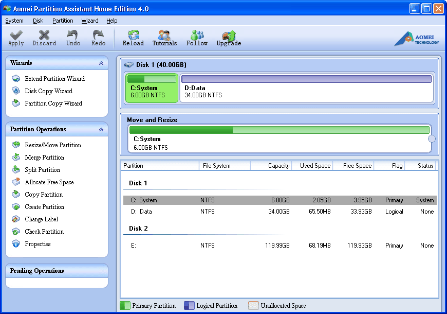 How to Extend & Shrink Partition in Windows XP with Free Partition Magic?