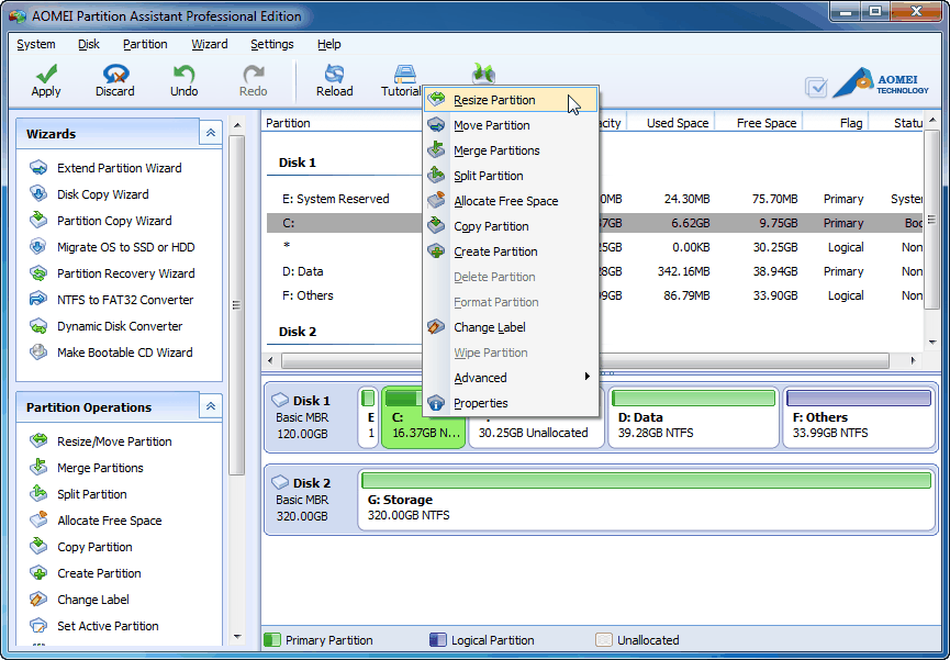Safely Partition Hard Drive in Windows 7 for Free