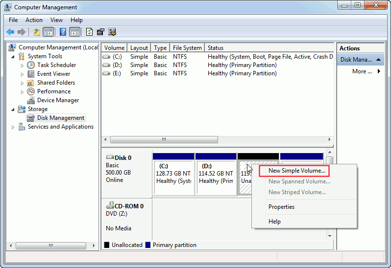 Partition Hard Disk Using Disk Management
