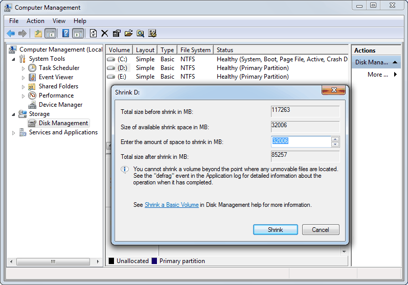 Partition Hard Disk Using Disk Management