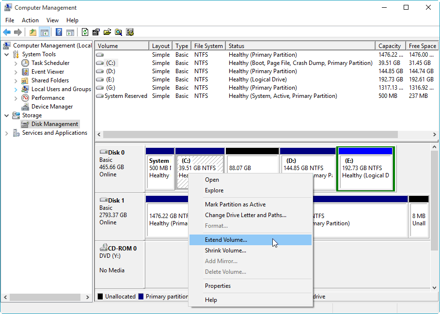 Windows 10 Disk Management The Builtin Disk Partition Manager