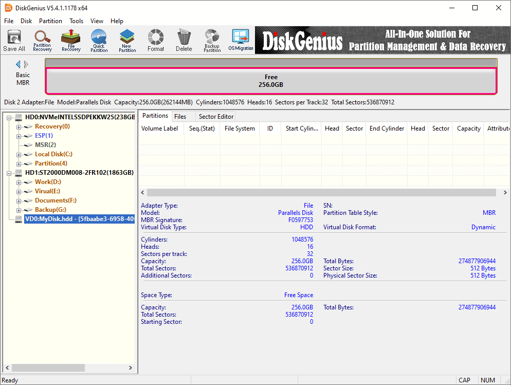Create and Manage Parallels Virtual Disk File (*.HDD) in Windows 10
