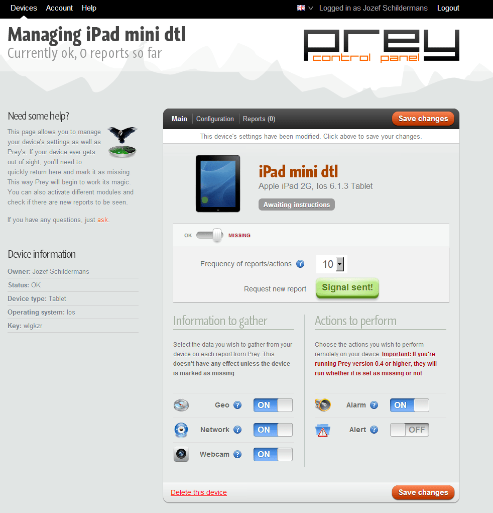 Prey Project opensourceantidiefstalsoftware getest DISKIDEE