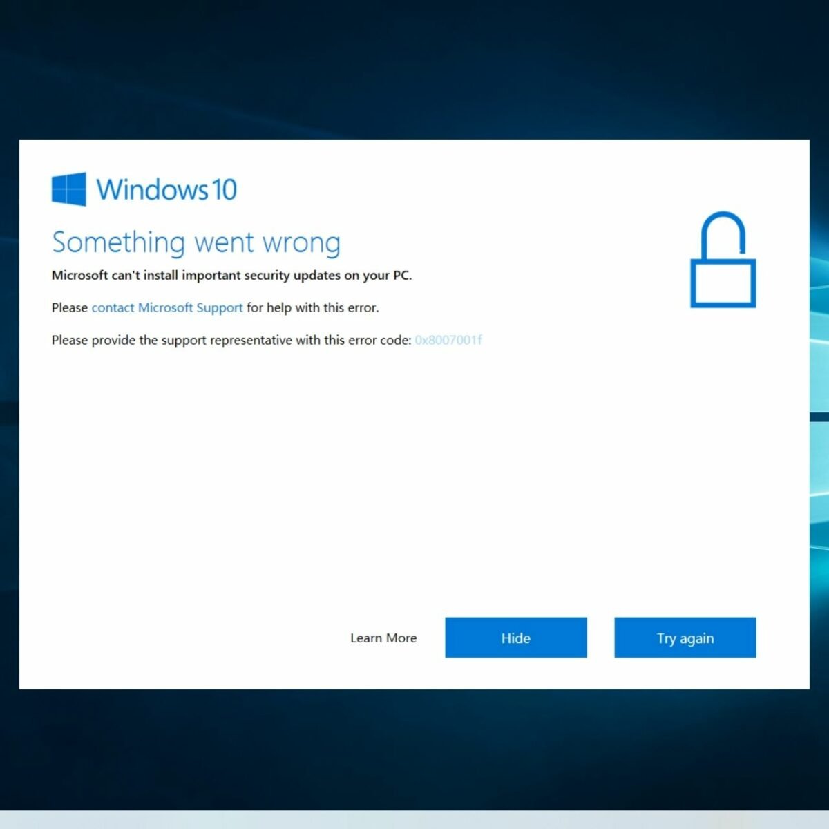 How to fix Update Error Code 0x8007001F in Windows 10