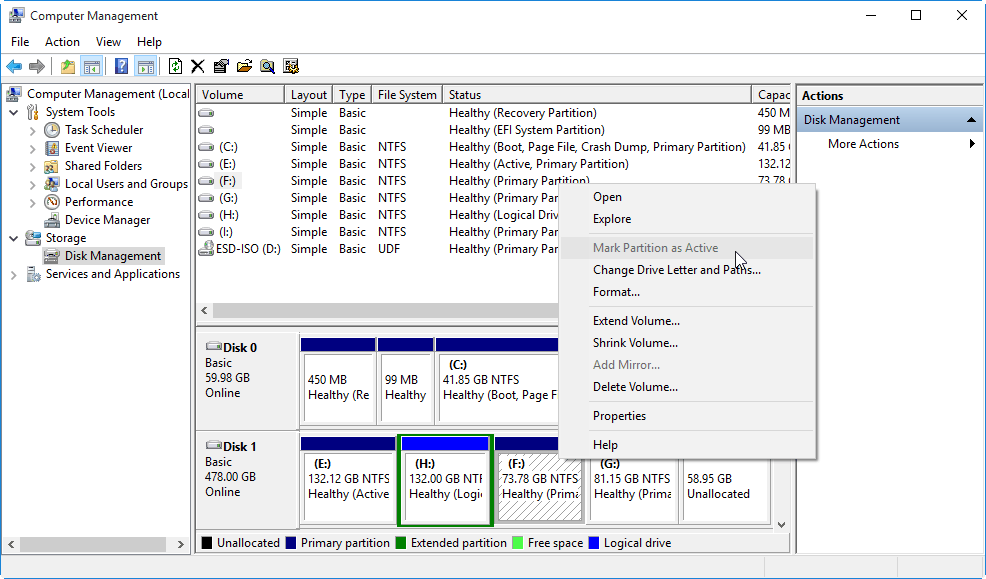 [Quick Fixed]Mark Partition as Active Greyed out on Windows