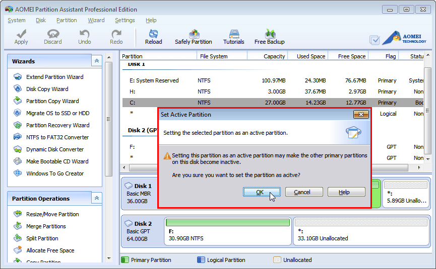 Set Active Partition Partition Assistant Help