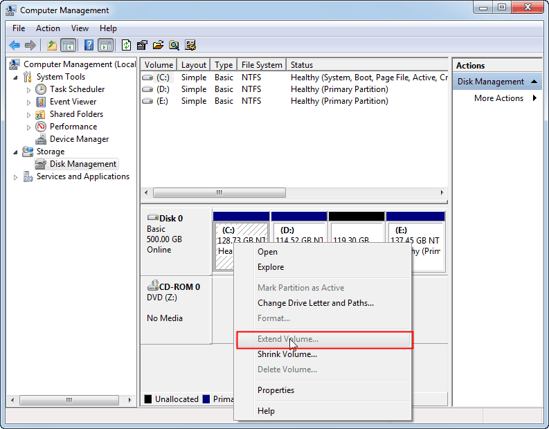 Extend a Partition without Losing Data via AOMEI Extend Partition Wizard