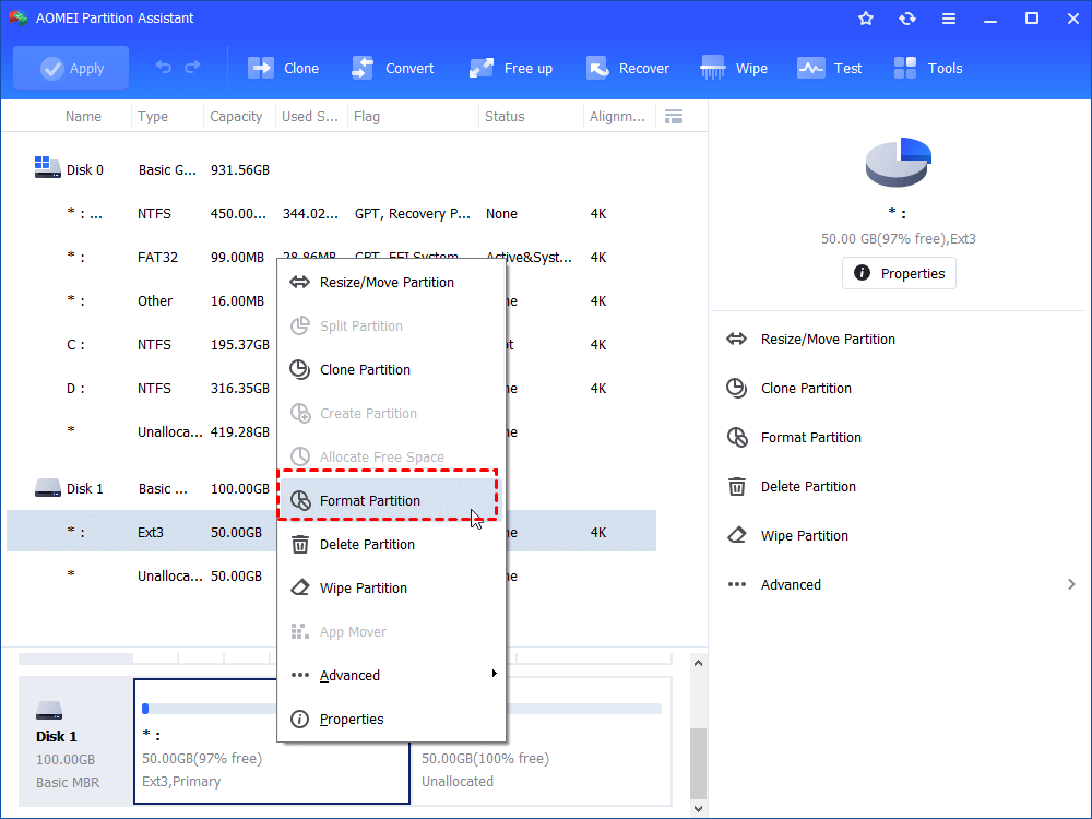 Freeware to Format External Hard Drive to NTFS in Window 10/8/7 Easily