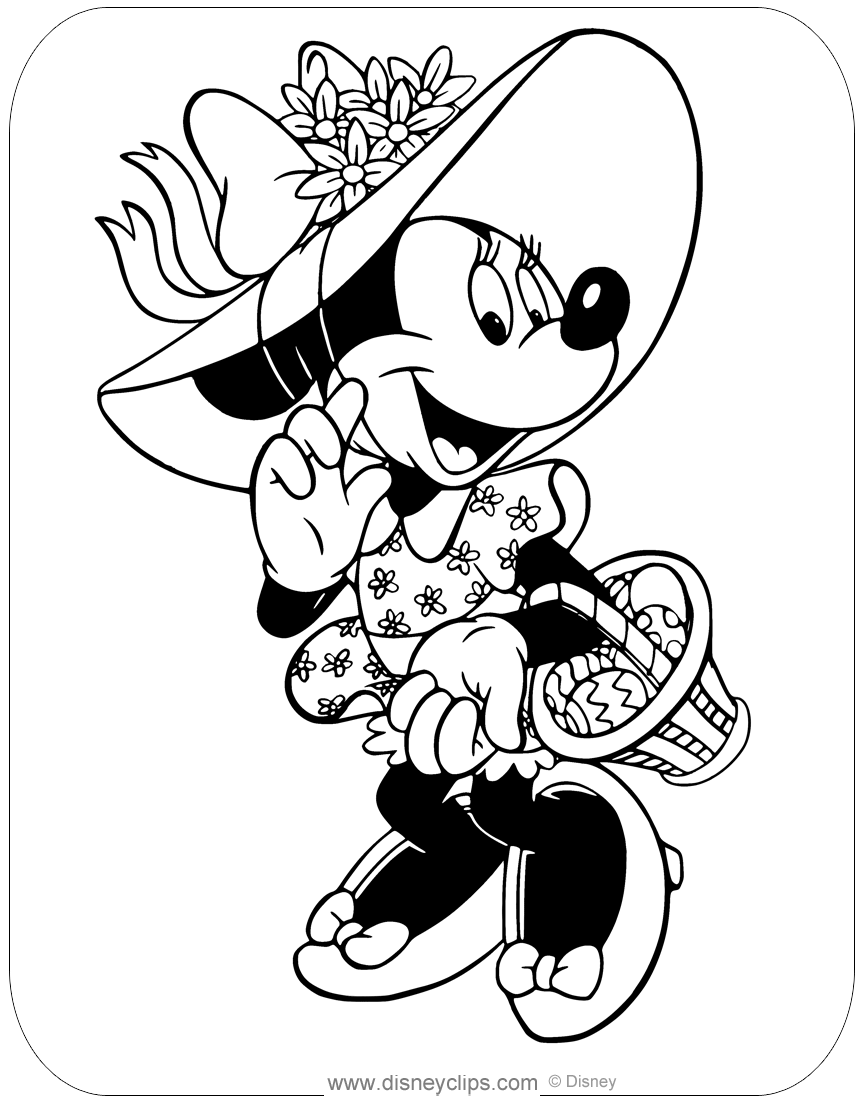 Mickey And Minnie Easter Coloring Pages