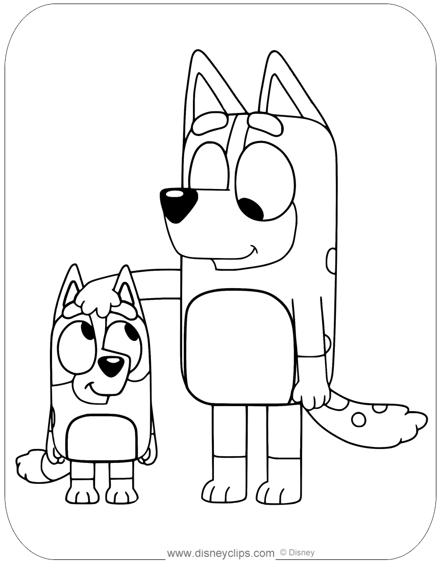 Free Printable Bluey Coloring Pages in PDF