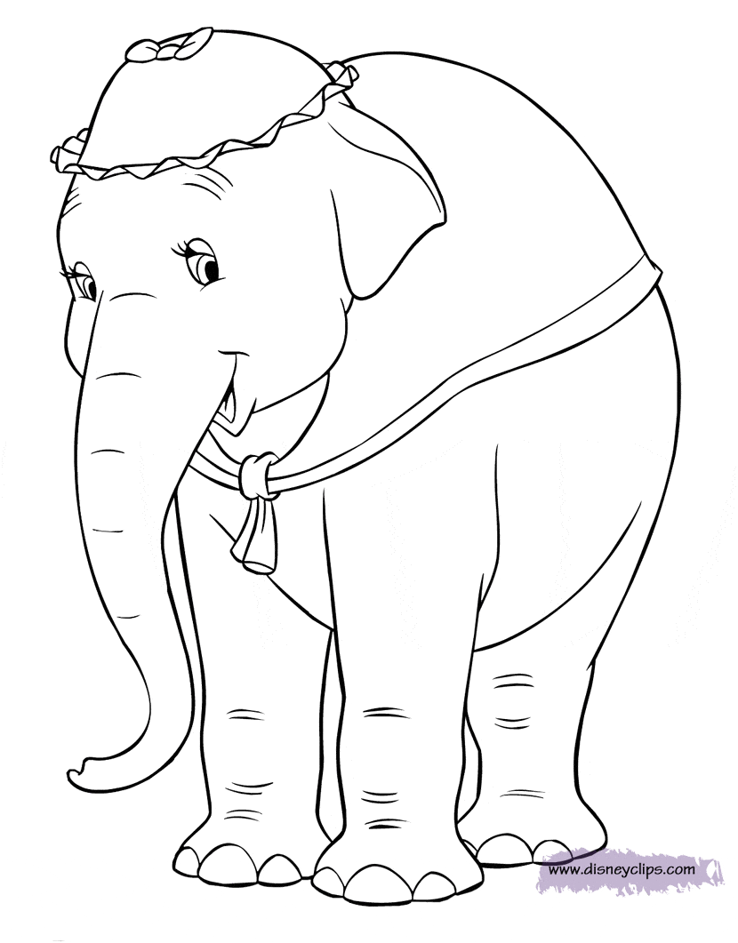 Gambar Dumbo Coloring Pages 2 Disney Book Jumbo Elephant di Rebanas