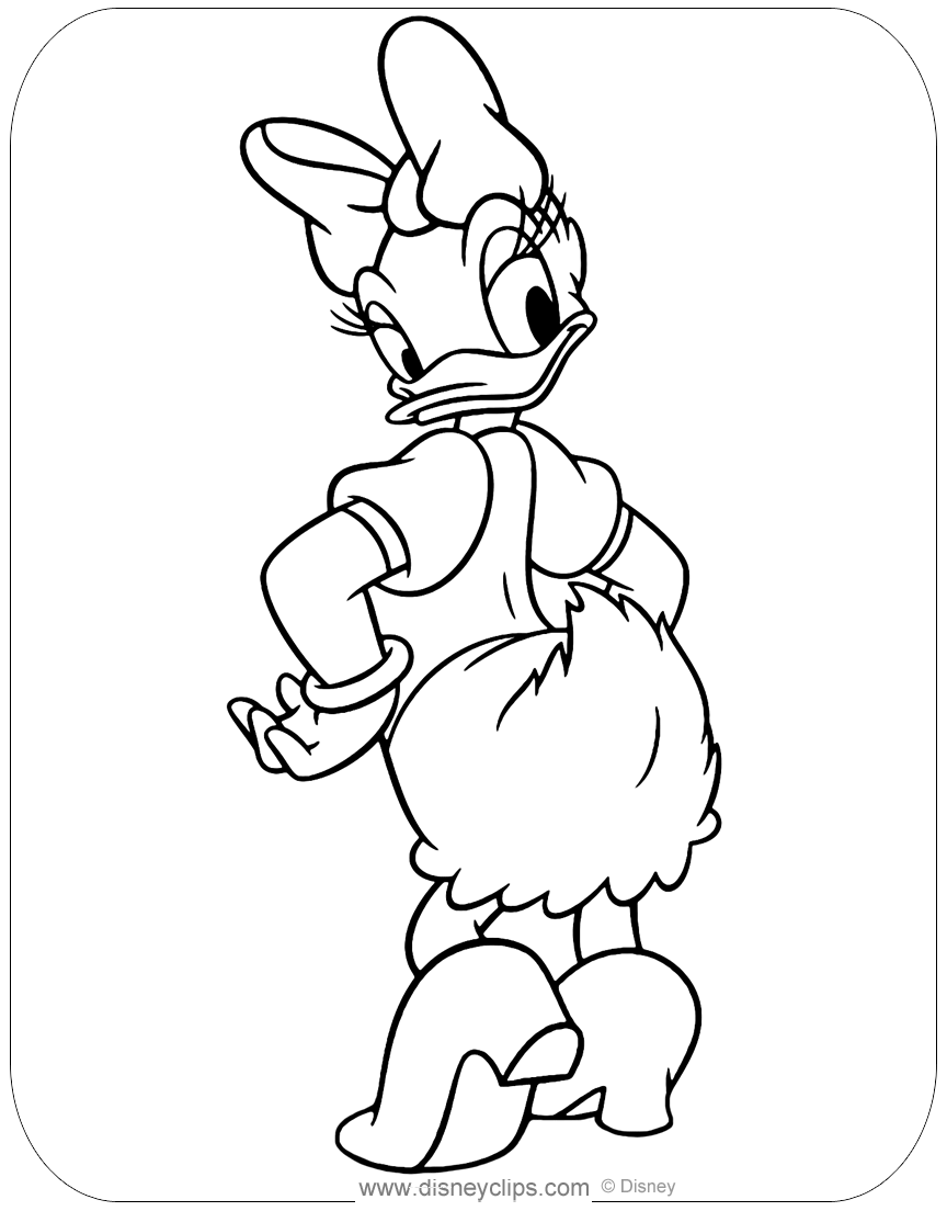 Coloring Page Of Daisy Duck 117+ SVG PNG EPS DXF File