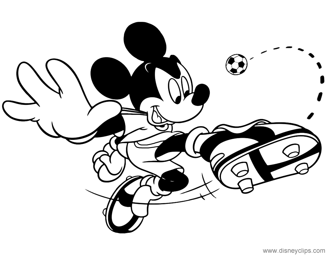 Mickey Mouse Soccer Coloring Pages