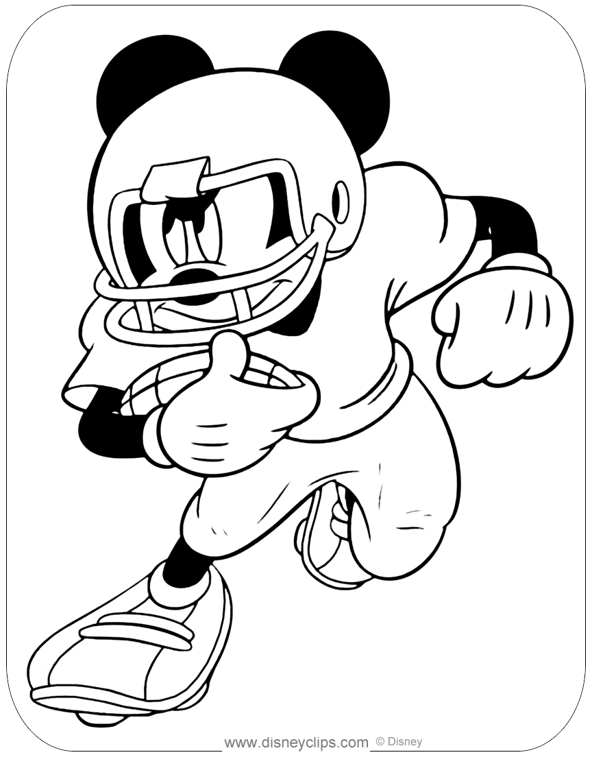 Mickey Mouse Football Coloring Pages