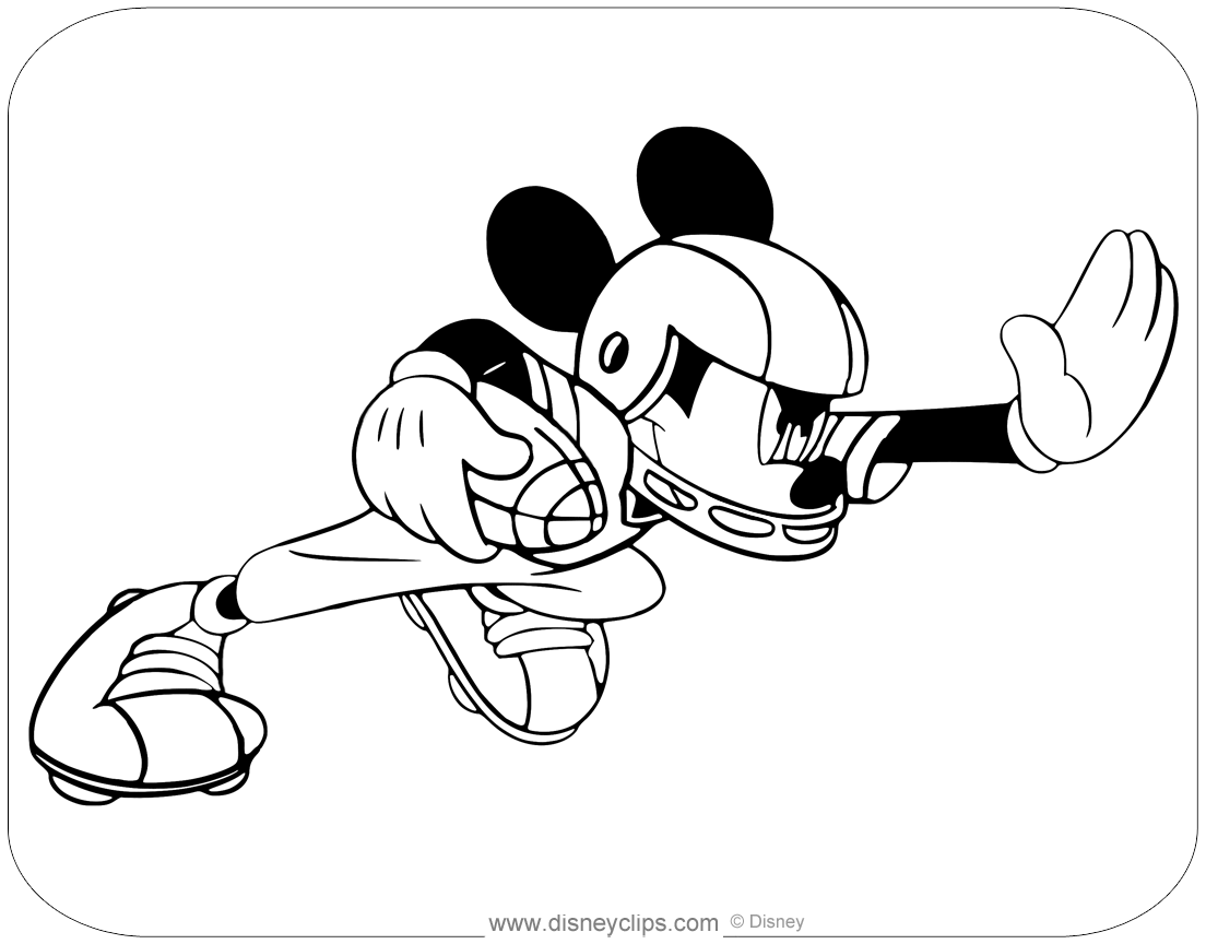 Mickey Mouse Football Coloring Pages