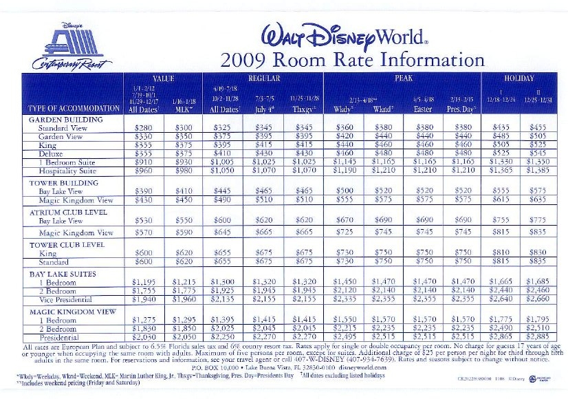 Room Rates 09 Disney's Contemporary Resort Fan Site