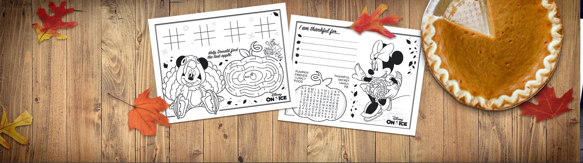 THANKSGIVING ACTIVITY PLACEMATS Fun The Official Site of Disney On Ice